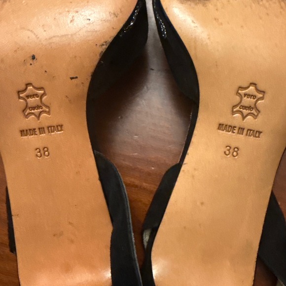 Emma Hope's Shoes heels women's EU 38 US 7.5 - 8 black embellished silver sling - Picture 10 of 10